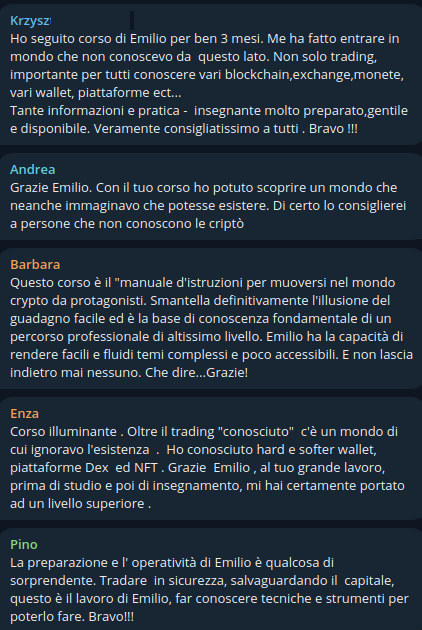 Recensioni corsi crypto Emilio Pontillo